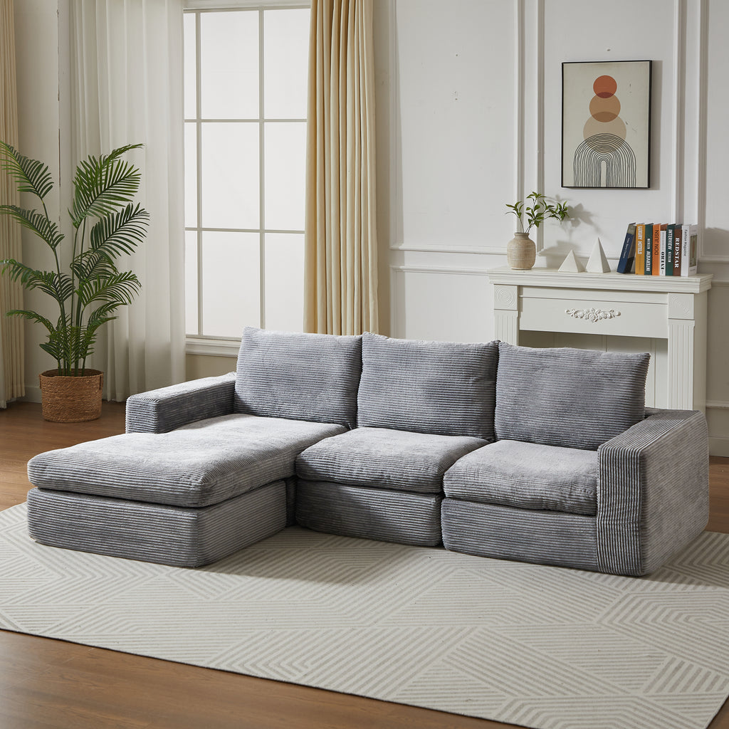 Sofá Modular chaise long comprimido
