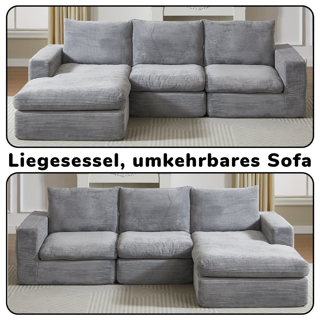 Sofá Modular chaise long comprimido