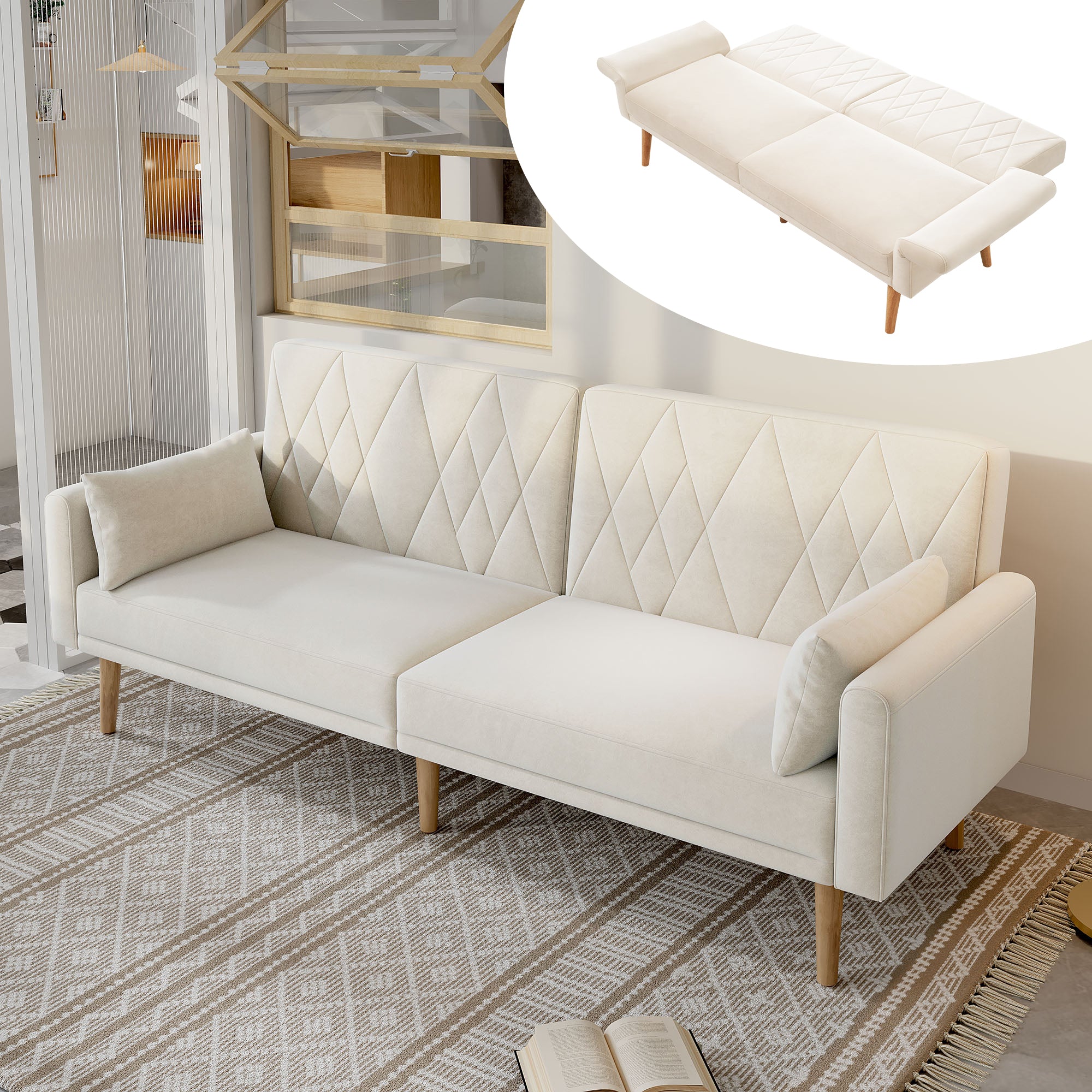 Sofá cama de diseño modelo Aurum Nordic