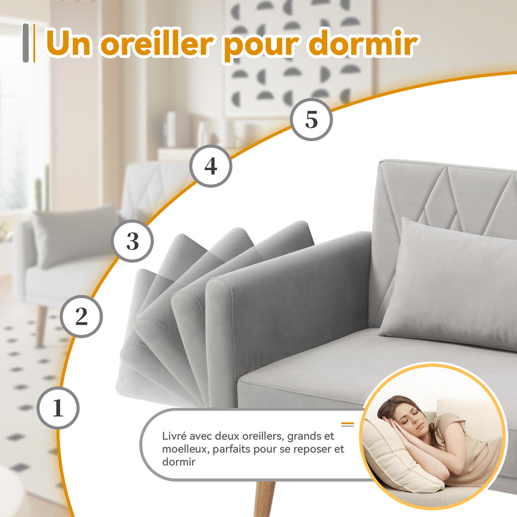 Sofá cama de diseño modelo Aurum Nordic