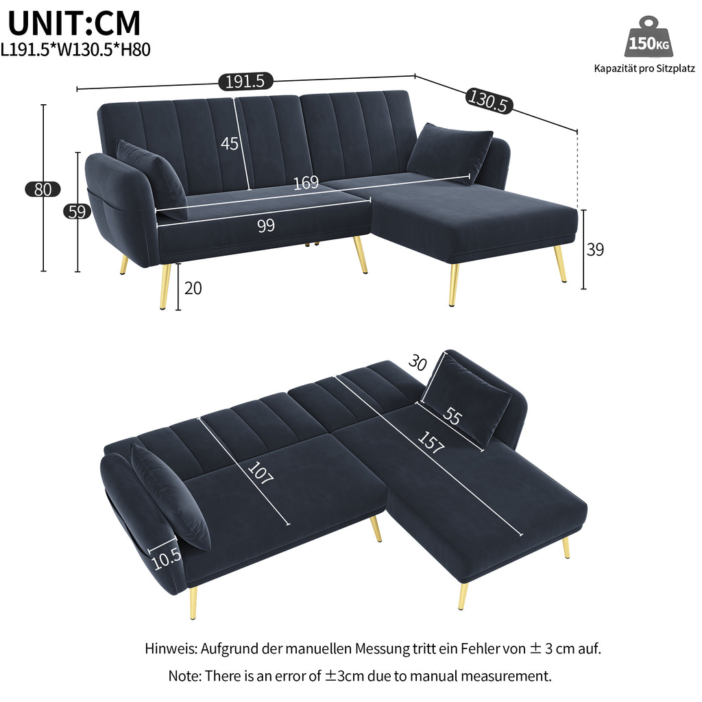 🛋️ Sofá cama Modelo ÉLYSÉE CHAISE